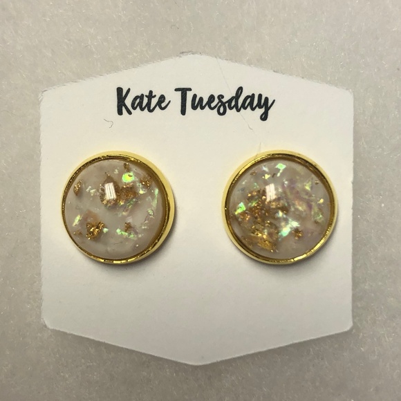 Kate Tuesday Jewelry - Gold Fleck Stud Earrings - Brand New Kate Tuesday Jewelry - Gold Fleck Stud Earrings - Brand New